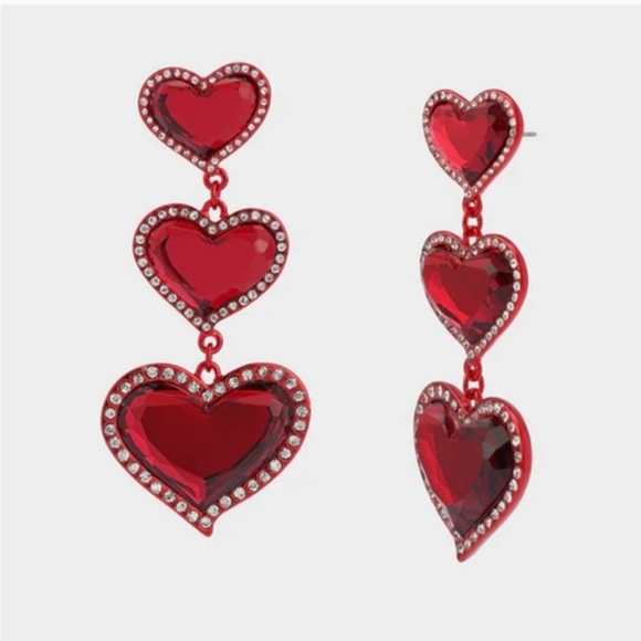Betsey Johnson Jewelry - ❤️🔹️ BETSEY JOHNSON🔹️ LOVE SPELL DROP EARRINGS RED